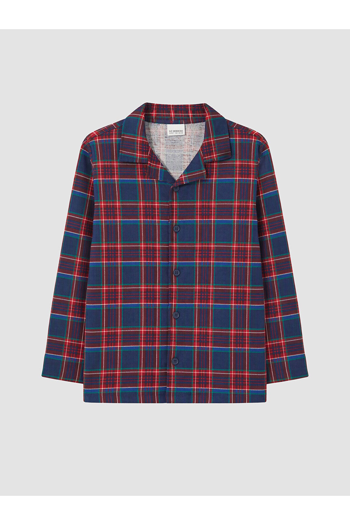 LC Waikiki Erkek Çocuk Ekose Pijama Takımı W6O247D4 - Koyu Lacivert