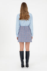 US POLO ASSN BAYAN Dokuma Etek G082SZ098 - Mavi