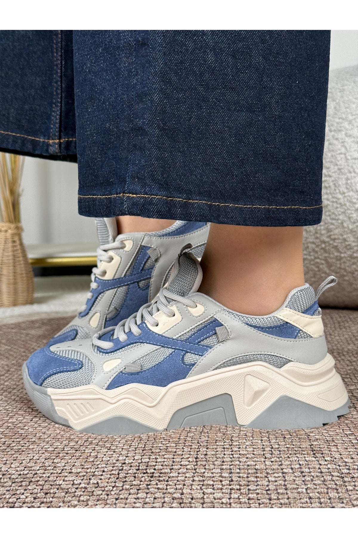 Eysha Noctra Mavi Gri Kadın Sneaker