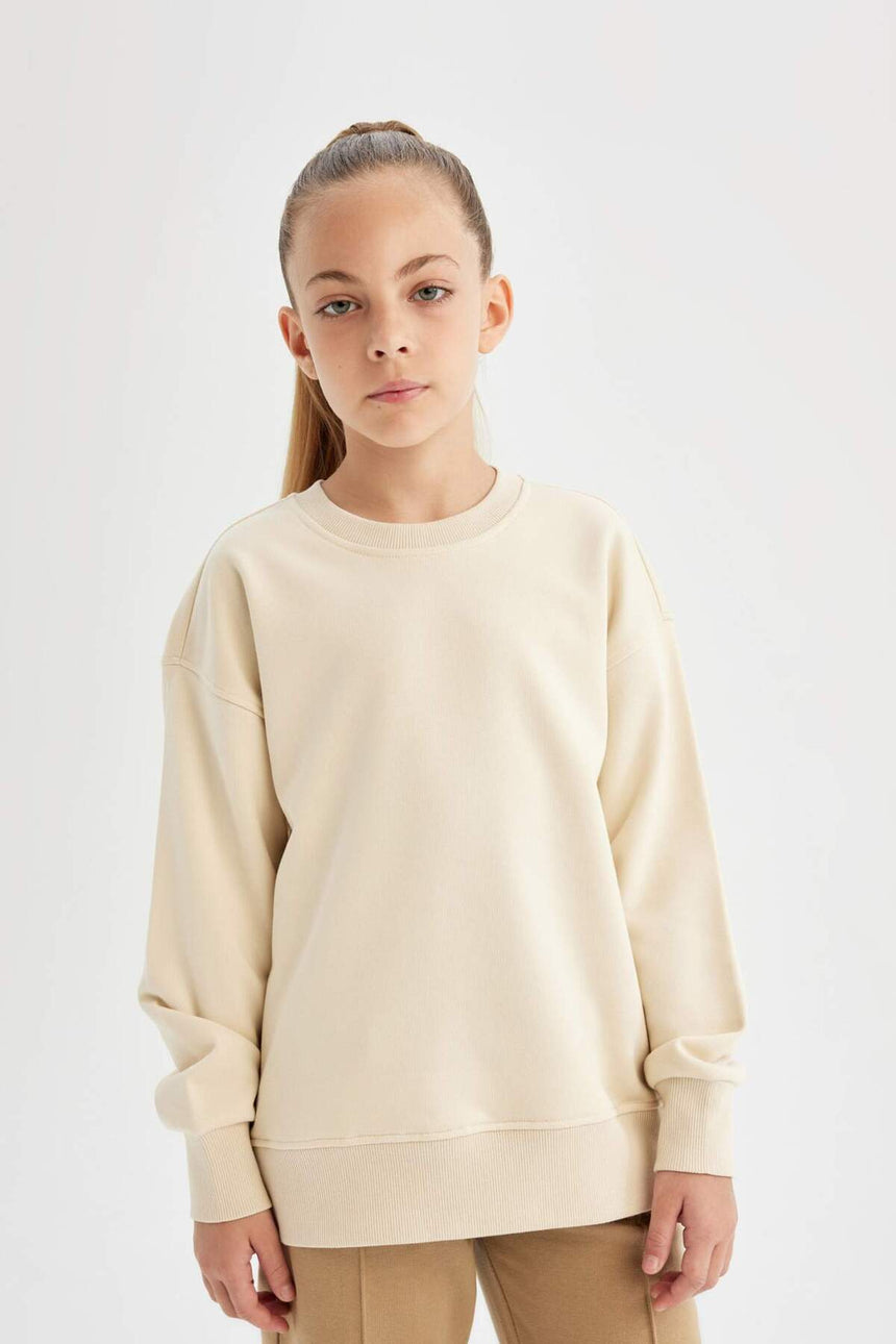 Defacto Çocuk Sweat Shirt A2797A8 - Ekru