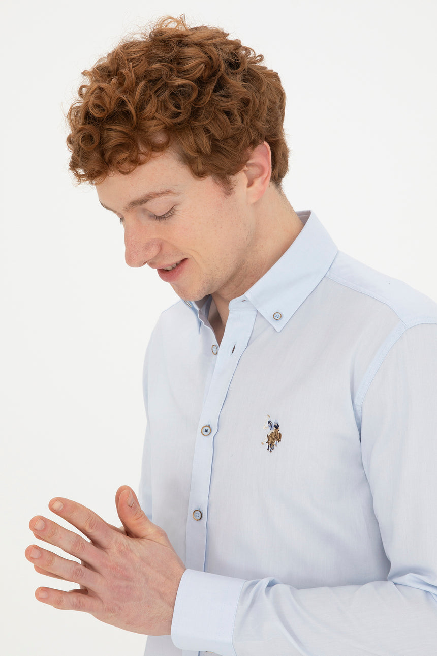 U.S.POLO ASSN. ERKEK DOKUMA GOMLEK 1826727 - AÇIK MAVİ