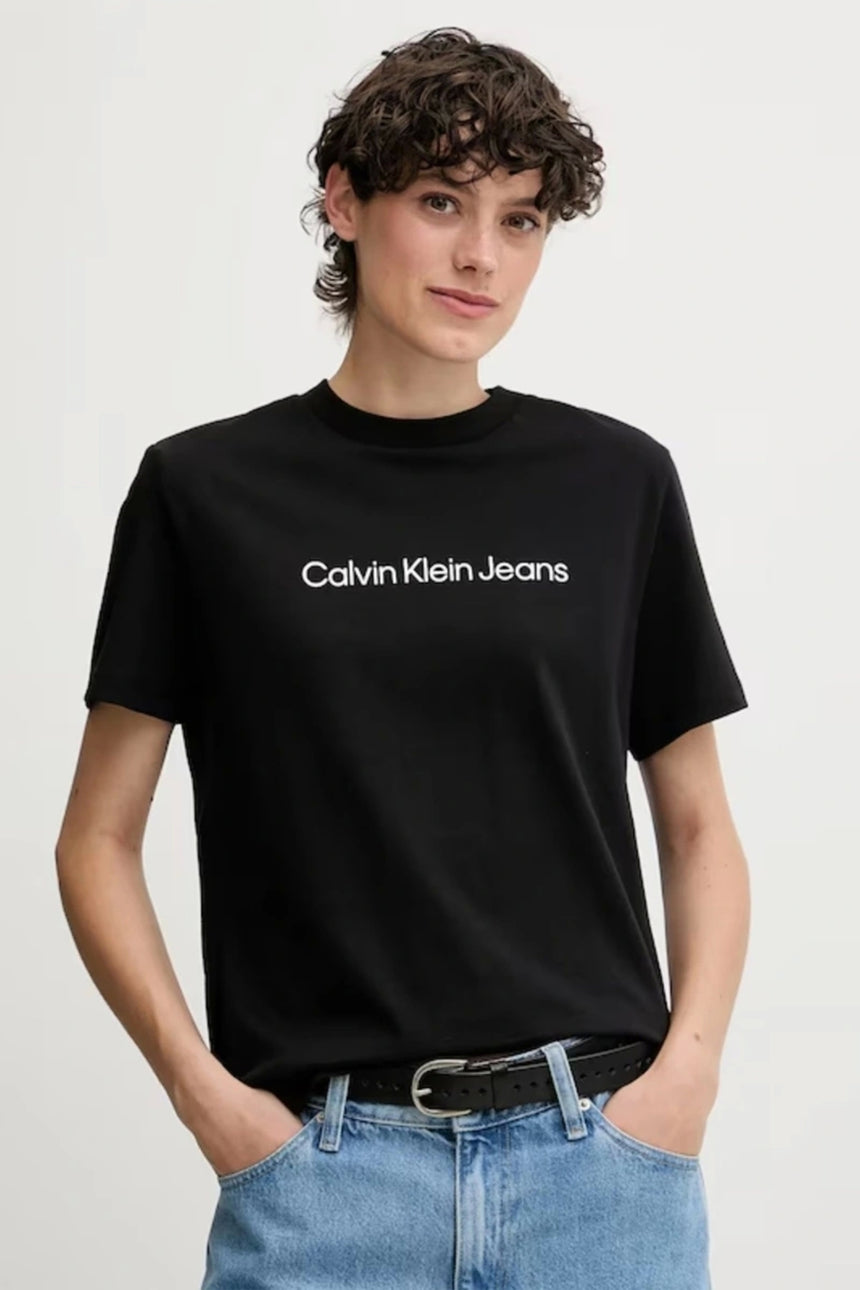 Calvin Klein Kadın A- INST LOGO CLASSIC TEE SS LV047C912G - Siyah