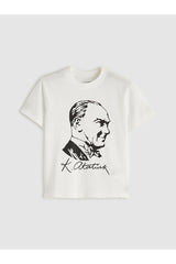 LC Waikiki Çocuk Kısa Kollu T-Shirt S68830D1 - Ekru