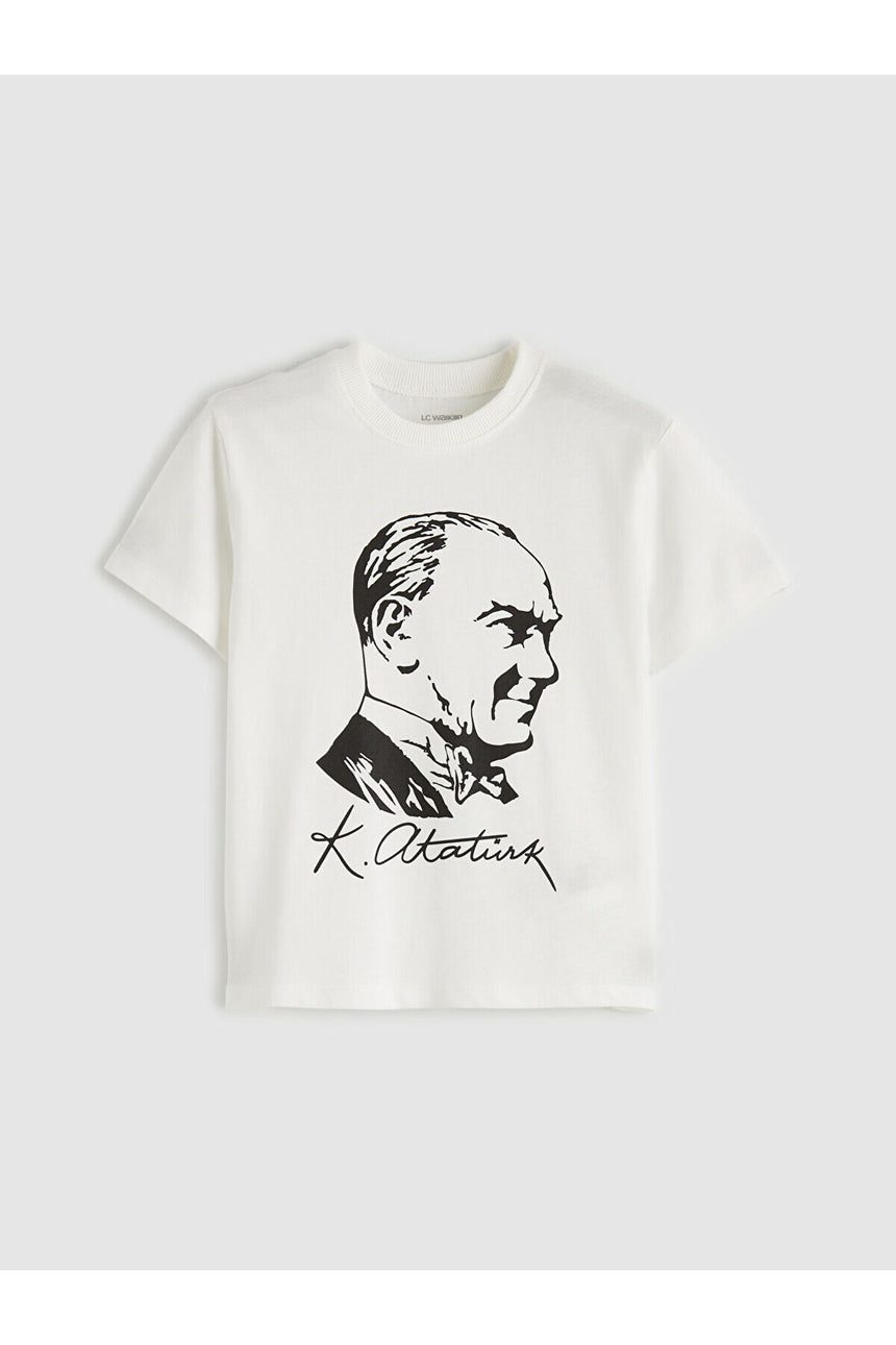 LC Waikiki Çocuk Kısa Kollu T-Shirt S68830D1 - Ekru