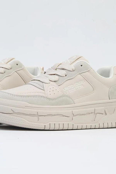 benetton bayan spor ayakkabı bnı-10281 - Bej