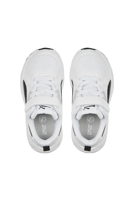 Sporline Puma Trinity Lite AC+ PS beyaz ve siyah detaylı çocuk sneaker ayakkabı üstten görünüm
