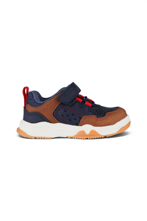 Sporline Vicco lacivert ve taba renkli, PU malzemeden üretilmiş, cırt cırtlı çocuk sneaker ayakkabısı