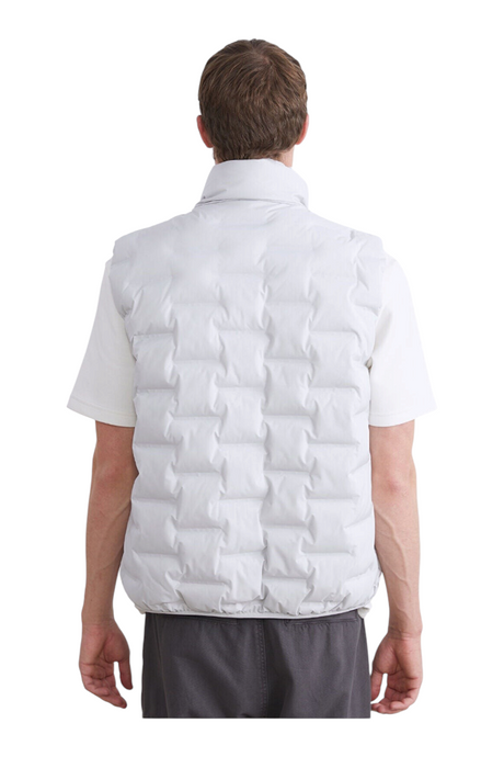 Sporline LC Waikiki erkek açık gri polyester şişme yelek, arkadan görünüm