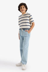 Defacto Çocuk Short Sleeve T-Shirt D7864A8 - Çivit Mavisi