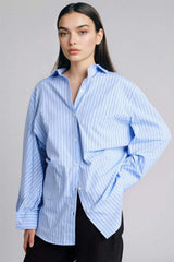 Defacto Kadın Long Sleeve Shirt G9788AX - Mavi