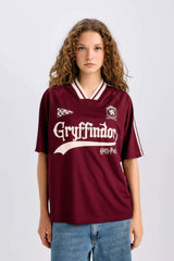 Defacto Kadın Short Sleeve T-Shirt D9140Ax - Bordo
