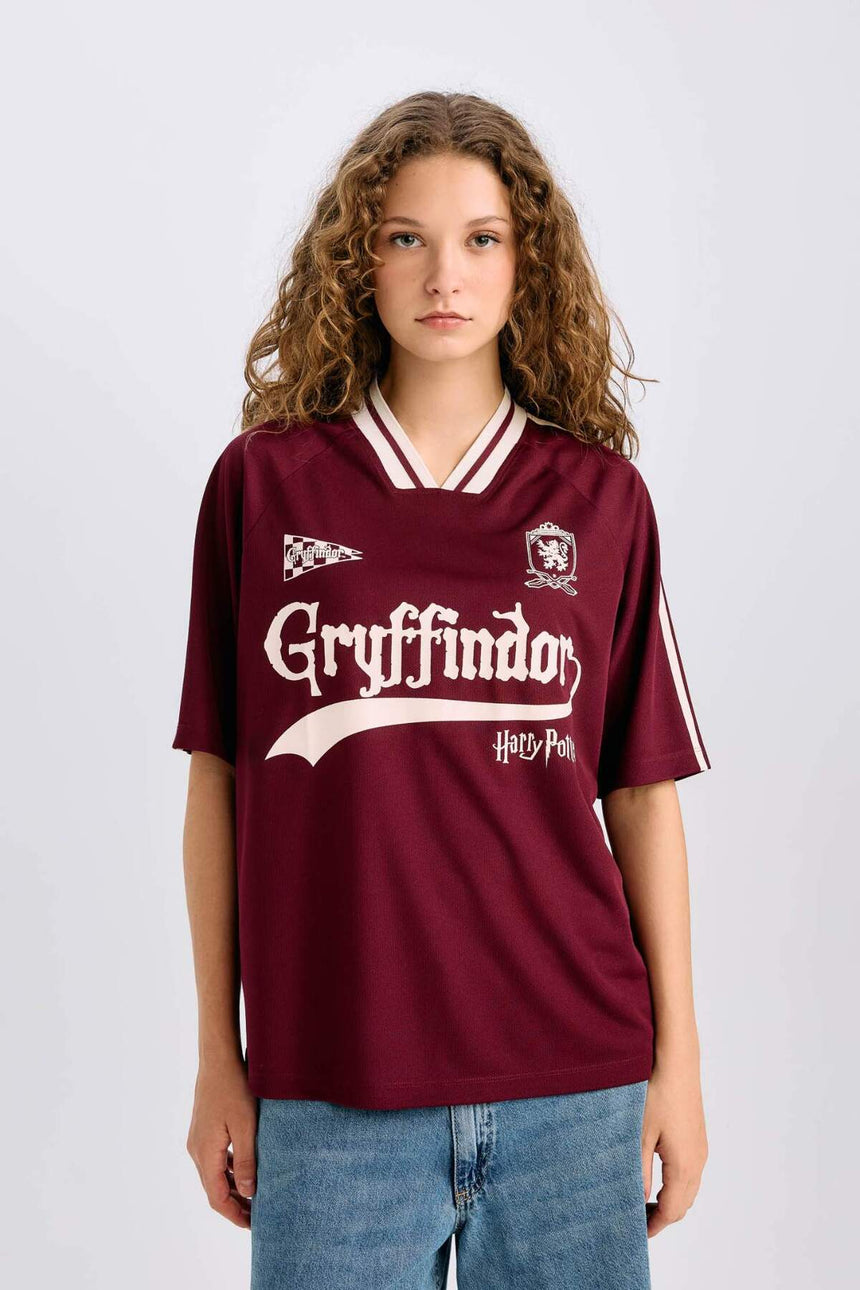 Defacto Kadın Short Sleeve T-Shirt D9140Ax - Bordo