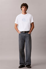 Calvin Klein Erkek SS 16S ELEVATED MONOLOGO TEE LV04RF819GYAF - Beyaz