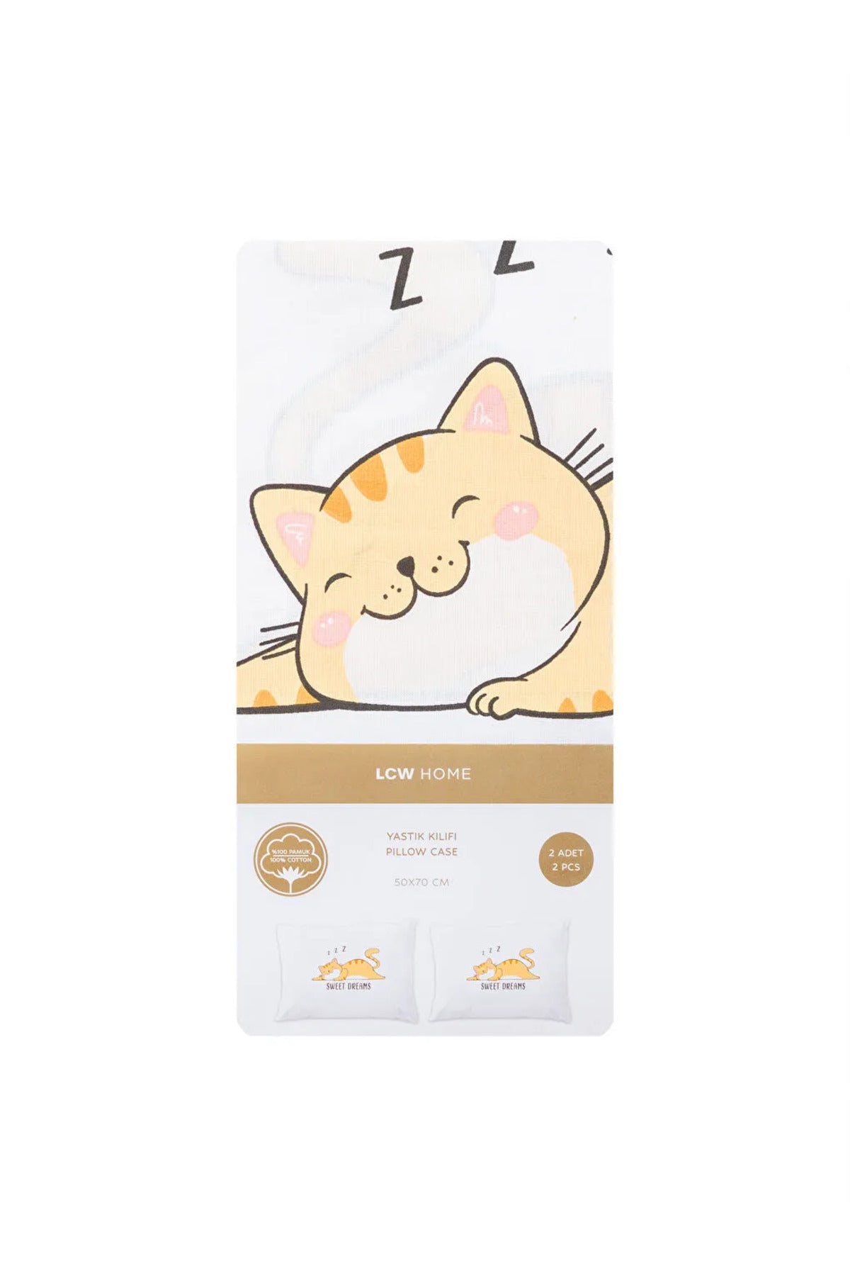 LC Waikiki Home 2'li Kedi Baskılı Yastık Kılıfı S6H087B8 - Karışık