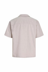Jack & Jones Breeze Erkek Keten Karışımlı Kısa Kollu Gömlek 12288594 - Bej