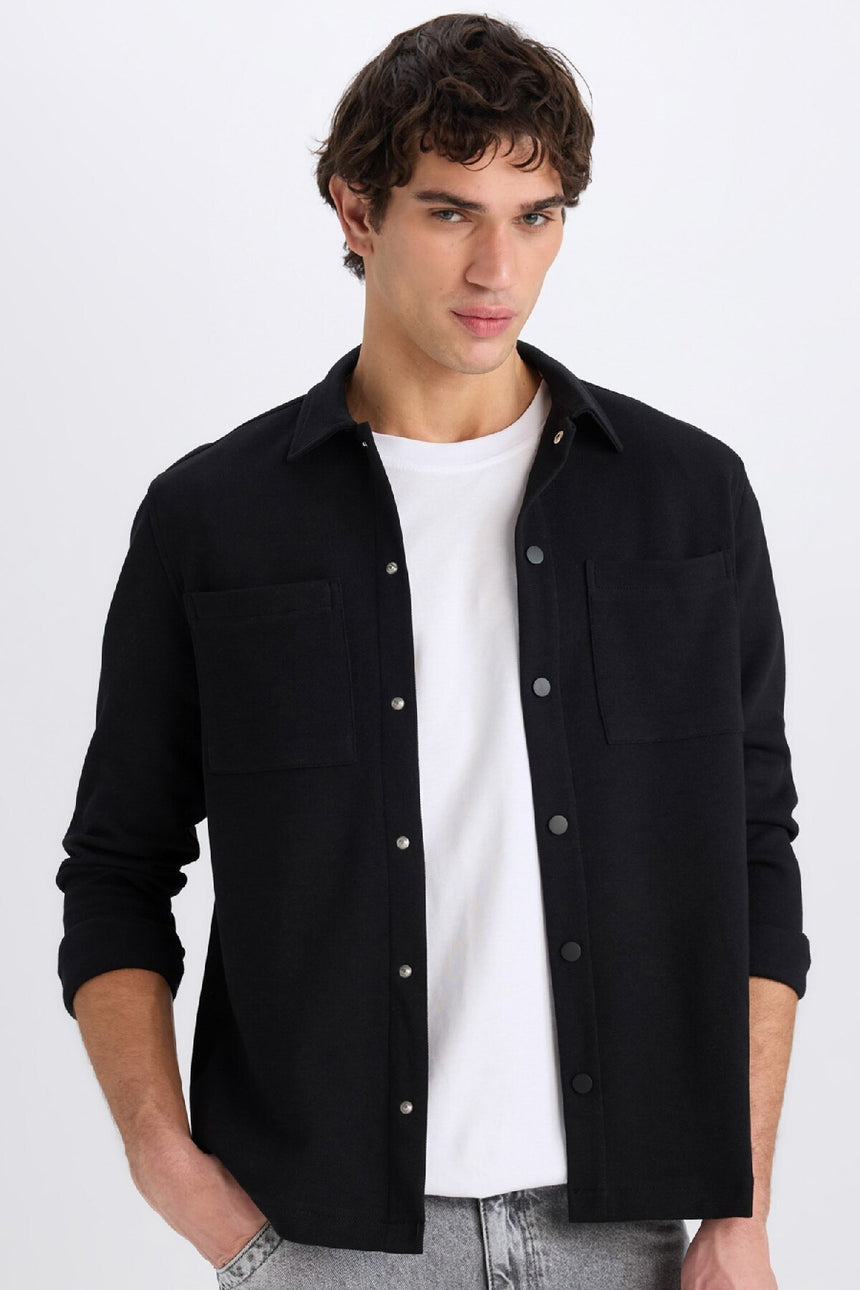 Defacto Erkek Overshirt D8876Ax - Siyah