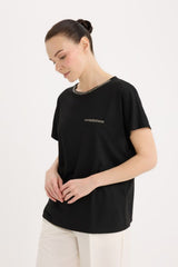 Defacto Kadın Short Sleeve T-Shirt K7701Az - Siyah