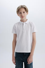 DeFacto K1689A6 Çocuk Polo Yaka T-Shirt - Beyaz