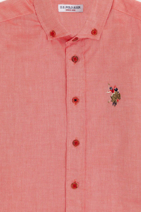 US POLO ASSN ERKEK COCUK DOKUMA GÖMLEK 1840451 - Kırmızı