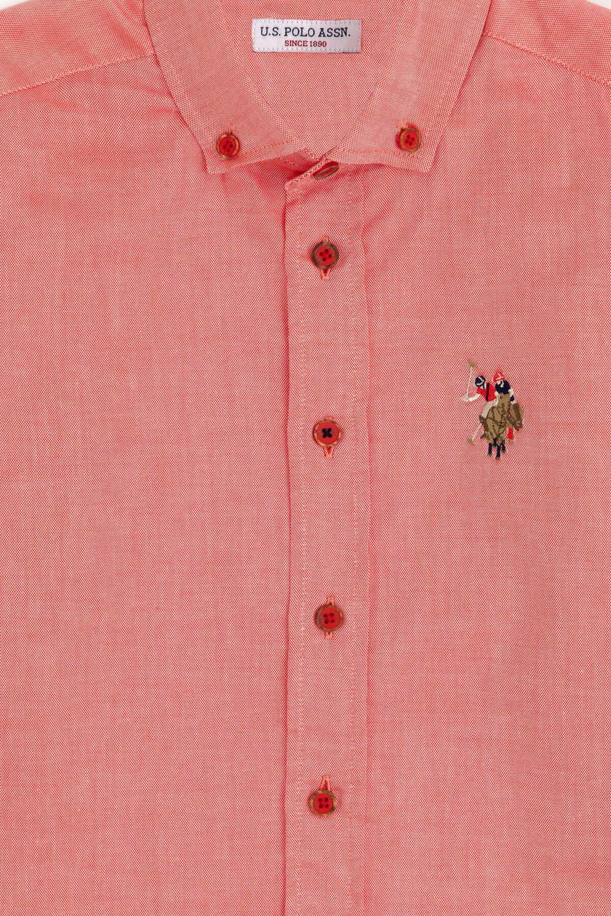 US POLO ASSN ERKEK COCUK DOKUMA GÖMLEK 1840451 - Kırmızı