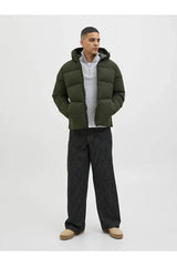 JACK&JONES JJGLOBAL PUFFER JACKET 12283517 - Koyu Yeşil