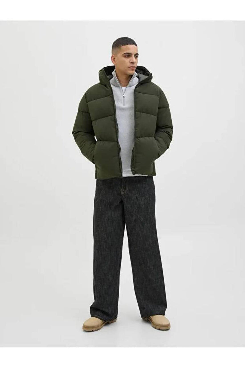 JACK&JONES JJGLOBAL PUFFER JACKET 12283517 - Koyu Yeşil