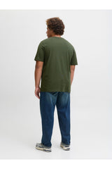 Jack & Jones Logo Erkek Büyük Beden T-Shirt 12284905 - Koyu Yeşil