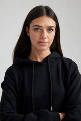 Defacto Kadın Sweat Shirt W8071Az - Siyah