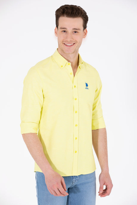 US POLO ASSN ERKEK DOKUMA GÖMLEK 1571130 - Sarı
