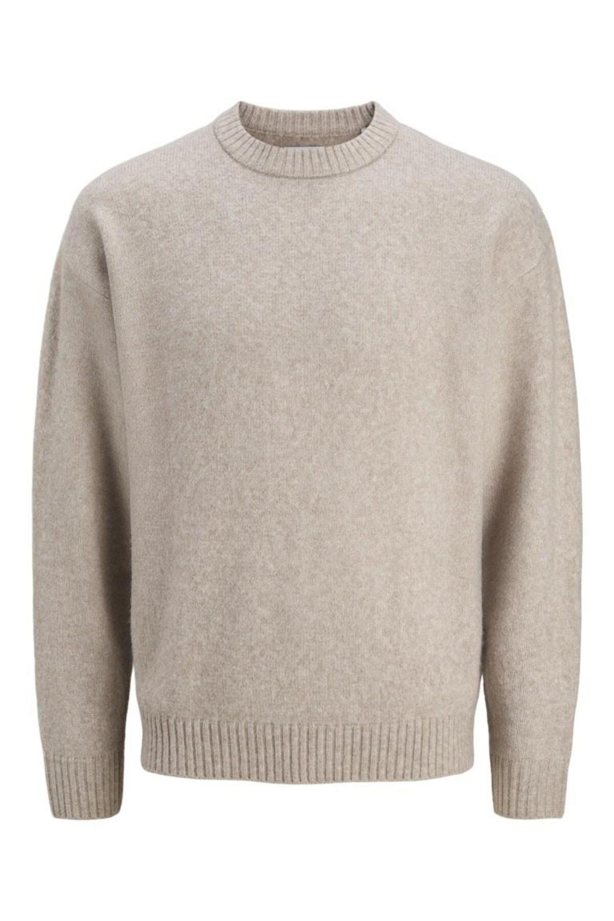Jack & Jones Ollie Erkek Triko Kazak 12278924 - Gri / Mavi