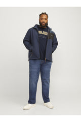 JACK&JONES JJECALEB VARSITY TEE SS O-NECK NOOS PLS 12258871 - Koyu Lacivert