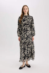 Defacto Kadın Long Sleeve Woven Dress E5453Ax - Siyah
