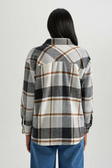 Defacto Kadın Long Sleeve Shirt R3725AZ - Gri