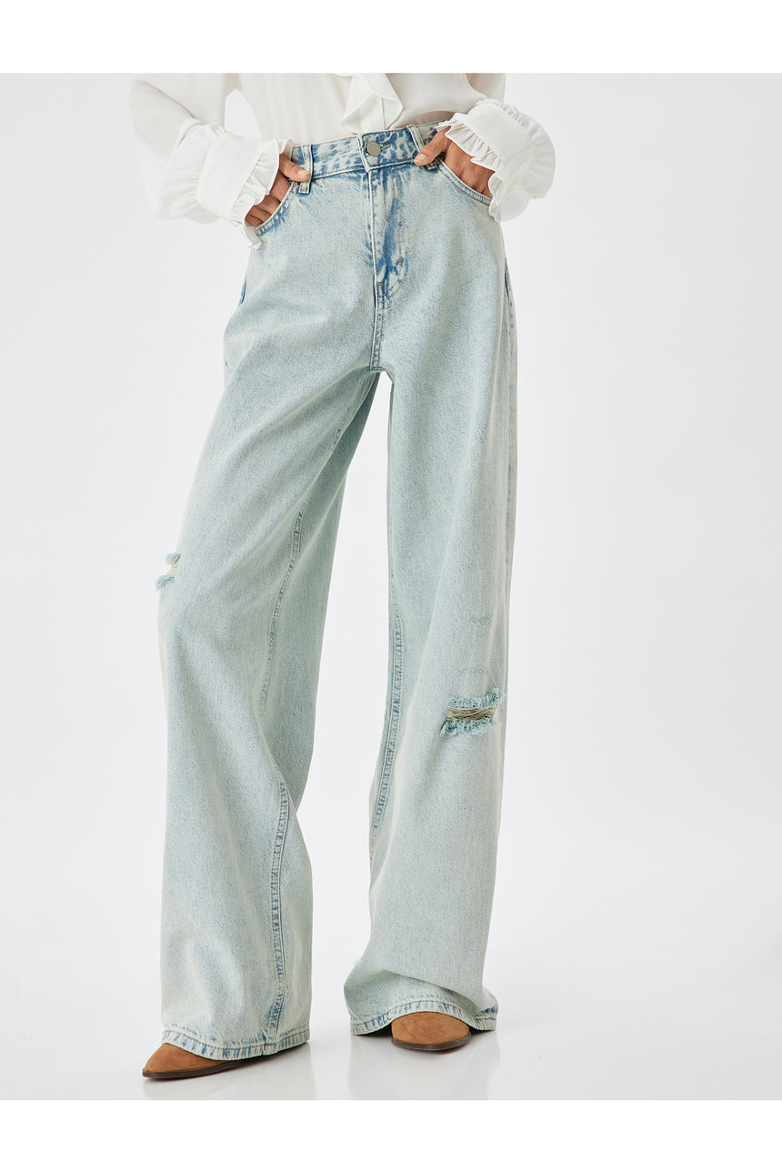 KOTON KADIN TROUSERS 5WAL40090MD - Sarı