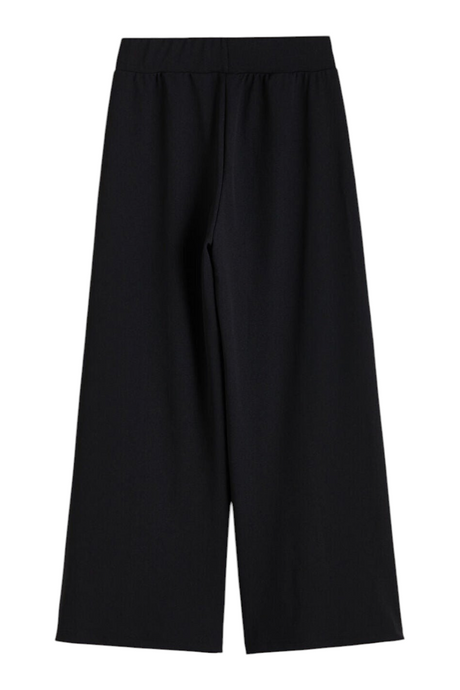 Sporline LC Waikiki siyah renkli, polyester karışımlı, geniş paçalı kadın pantolon