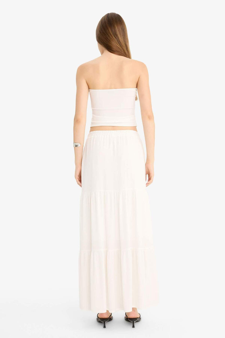 Defacto Kadın Woven Skirt D5033Ax - Kırık Beyaz