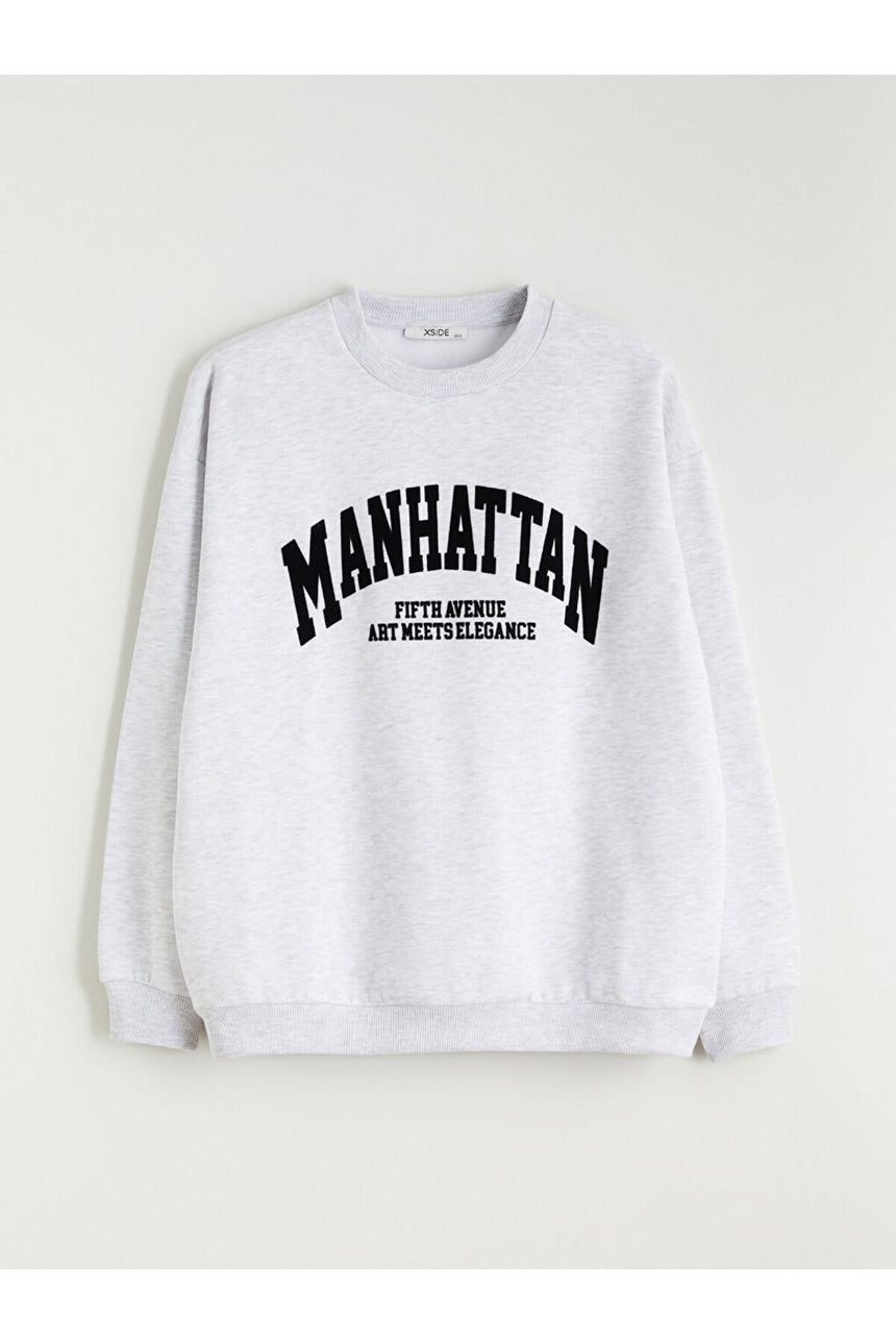 LC Waikiki Kadın Sweatshirt W5KP59E8 - Açık Gri