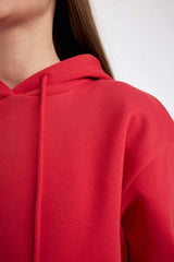 Defacto Kadın Sweat Shirt W1240Az - Kırmızı