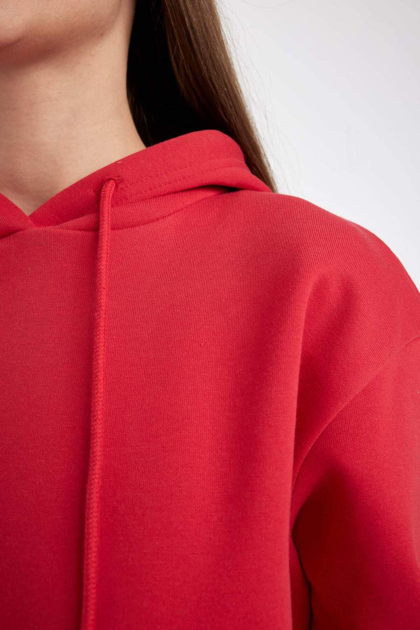 Defacto Kadın Sweat Shirt W1240Az - Kırmızı