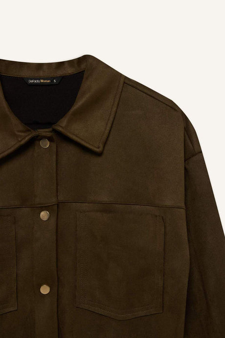 Defacto Kadın Long Sleeve Shirt B2983AX - Koyu Yeşil