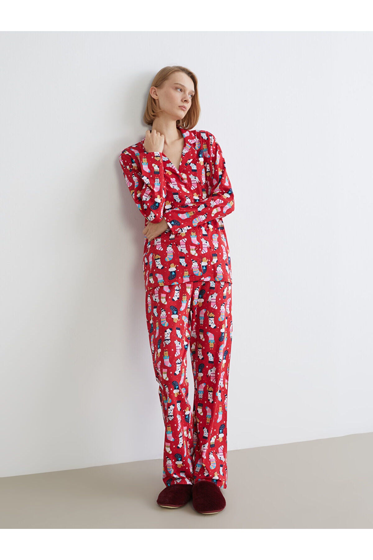 LC Waikiki Kadın Pijama Takımı W5GP81B8 - Kırmızı