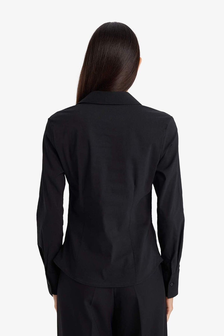 Defacto Kadın Woven Top I5278AZ - Siyah