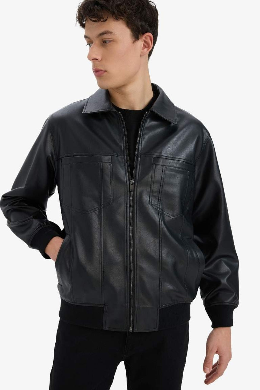 Defacto Erkek PU Mont C5843AX - Siyah