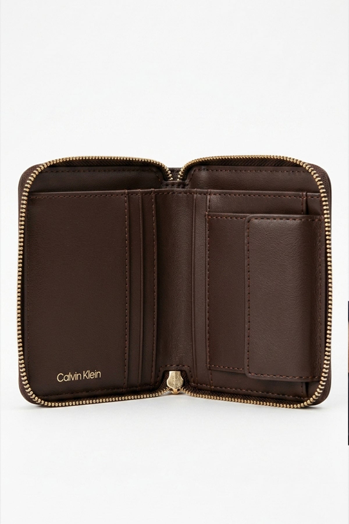 Calvin Klein Emblem AOP Square Zip Around Kadın Cüzdan LV04F1089G - Kahverengi