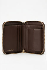 Calvin Klein Emblem AOP Square Zip Around Kadın Cüzdan LV04F1089G - Kahverengi