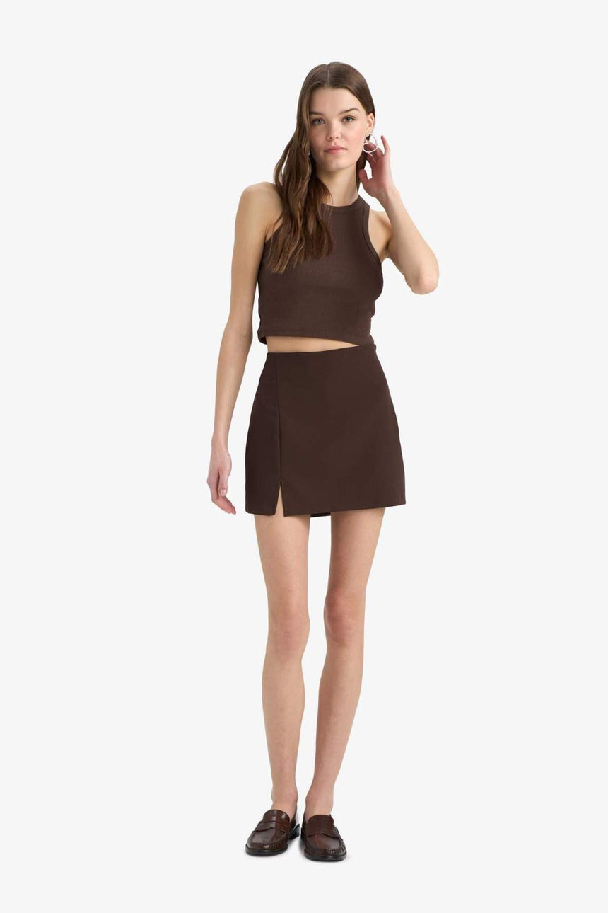 Defacto Kadın Woven Skirt F2933Ax - Kahverengi