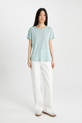 Defacto Kadın Short Sleeve T-Shirt W7299Az - Vizyon