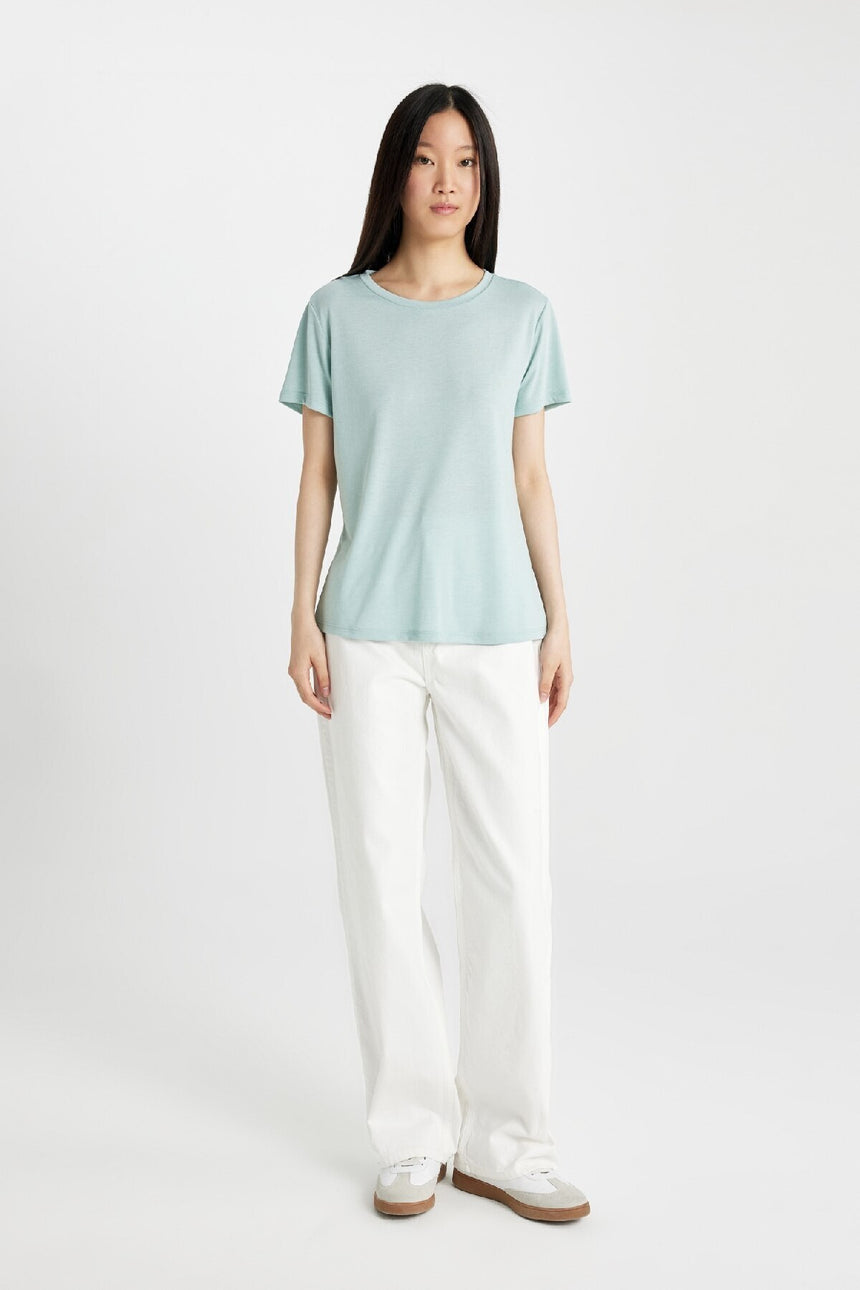 Defacto Kadın Short Sleeve T-Shirt W7299Az - Vizyon