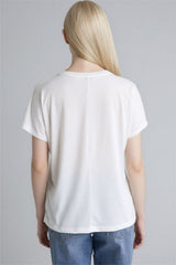 Defacto Kadın Short Sleeve T-Shirt K7701AZ - Ekru