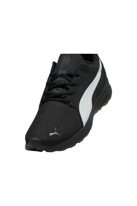 Sporline Puma Softride Cosmic LT siyah ve beyaz erkek spor ayakkabı, nefes alabilir file yüzeyli günlük sneaker
